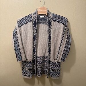 Women’s Medium Lucky Brand Boho Aztec Southwestern Open Cardigan Sweater